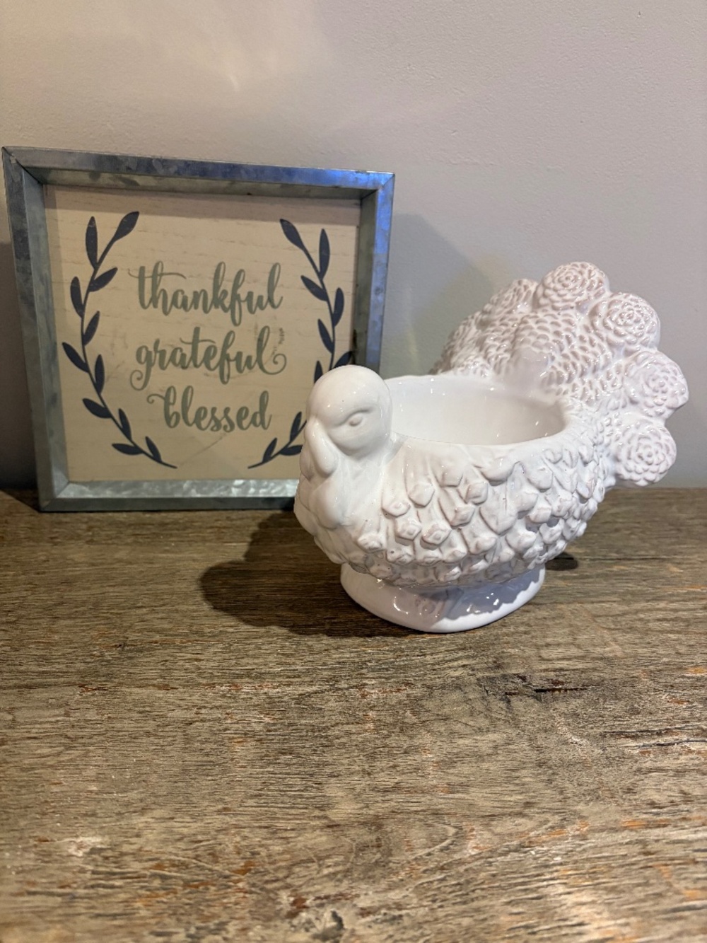 Mudpie Turkey Gravy Boat, white ceramic